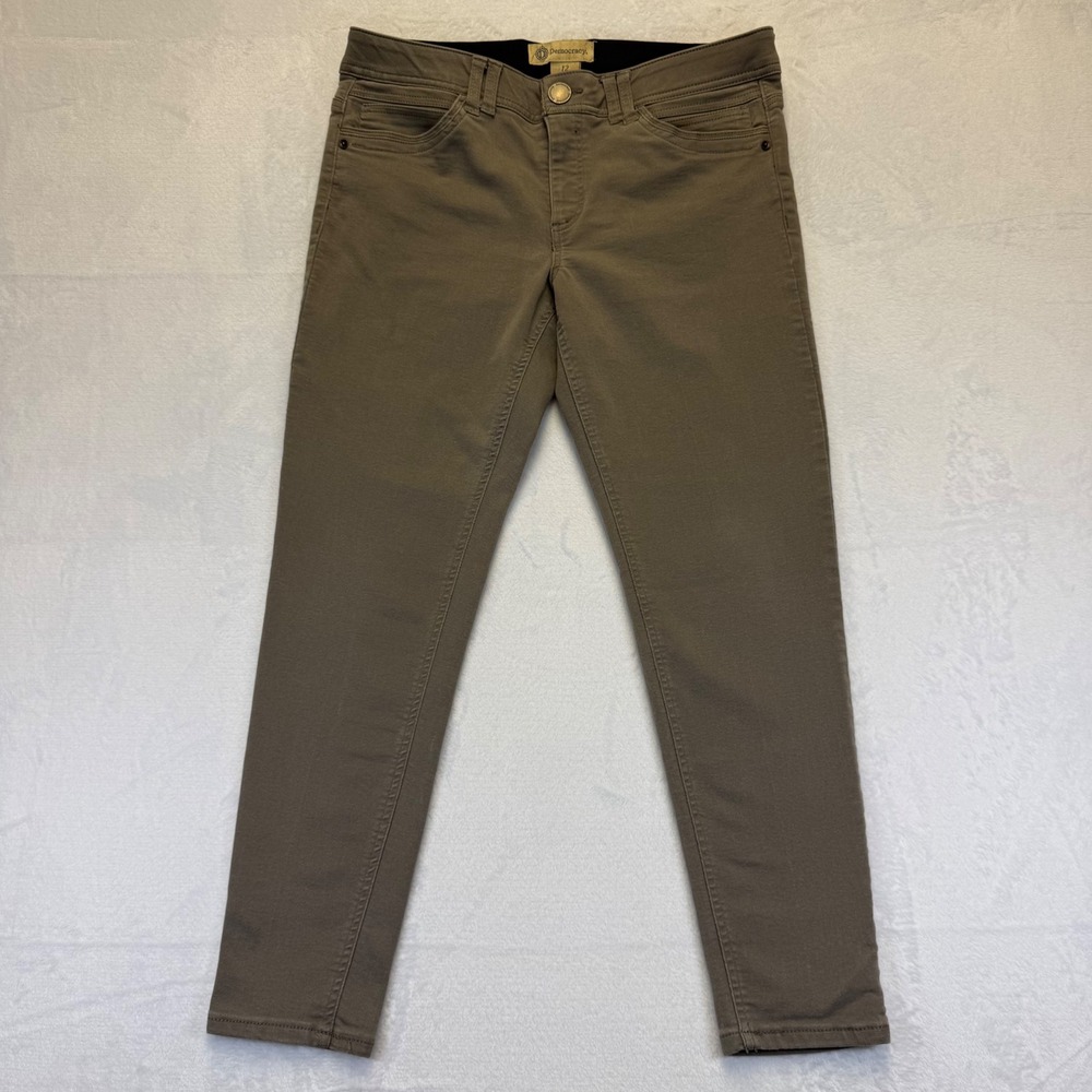 Democracy Ab Technology Skinny Pants Womens 12 Taupe Brown B1304PEXX Stretch